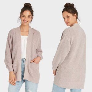 Women's Open-Front Cardigan - Universal Thread - 100% Cotton With Pockets - Tan